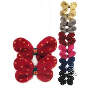 Velvety Butterfly Clips (2PC)