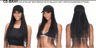 Vivica Fox 20" Box Braid With Black Cap CD-BRAY (18PCS Diamond Stone)