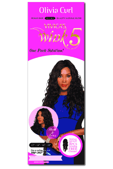 Vivica Fox Wink 100% Human Hair Remy Natural Blend Olivia Curl Weave 5PCS