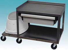 2 Shelf Stainless Cart w/ Drawer