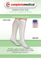 Anti-Embolism Stockings Md/Lng 15-20mmHg Below Knee  Open Toe