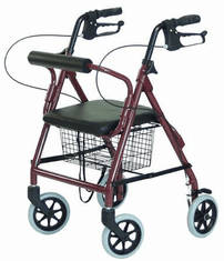 Bariatric 4-Whl Rollator Hemi Burgundy  Imperial 500# Wt Cap