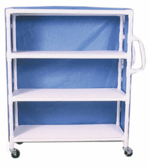 PVC Supply Cart w/ Ergonomic Handles- wt cap: 125lbs./Shelf