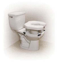 Raised Toilet Seat w/4 Locking Brackets  Open  Padded