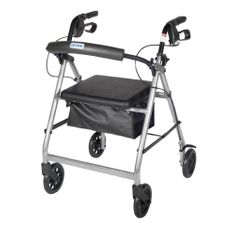 Rollator 4-Wheel with Pouch & Padded Seat Silver - Drive