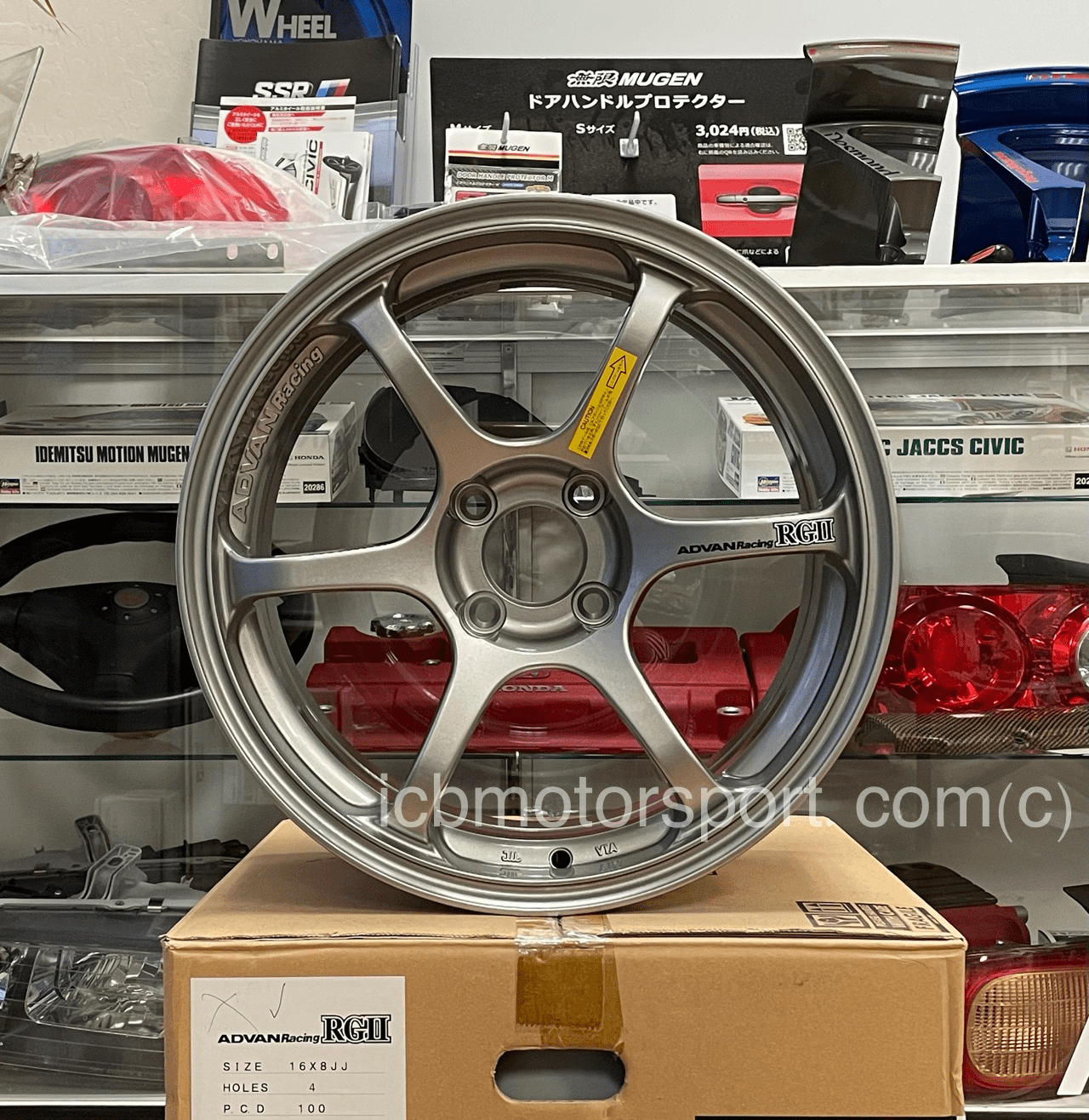 Advan RGII Wheels 16X8 4X100 +38 Offset Silver Metallic Concave Face