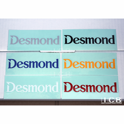 Desmond Marquis Promoda Regamaster EVO and II "Desmond" Spoke Stickers Silver Blue White Black Yellow Red 17"/18"/19" Set (4 Stickers)