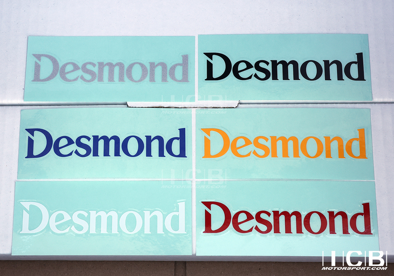 Desmond Marquis Promoda Regamaster EVO and II "Desmond" Spoke Stickers Silver Blue White Black Yellow Red 17"/18"/19" Set (4 Stickers)