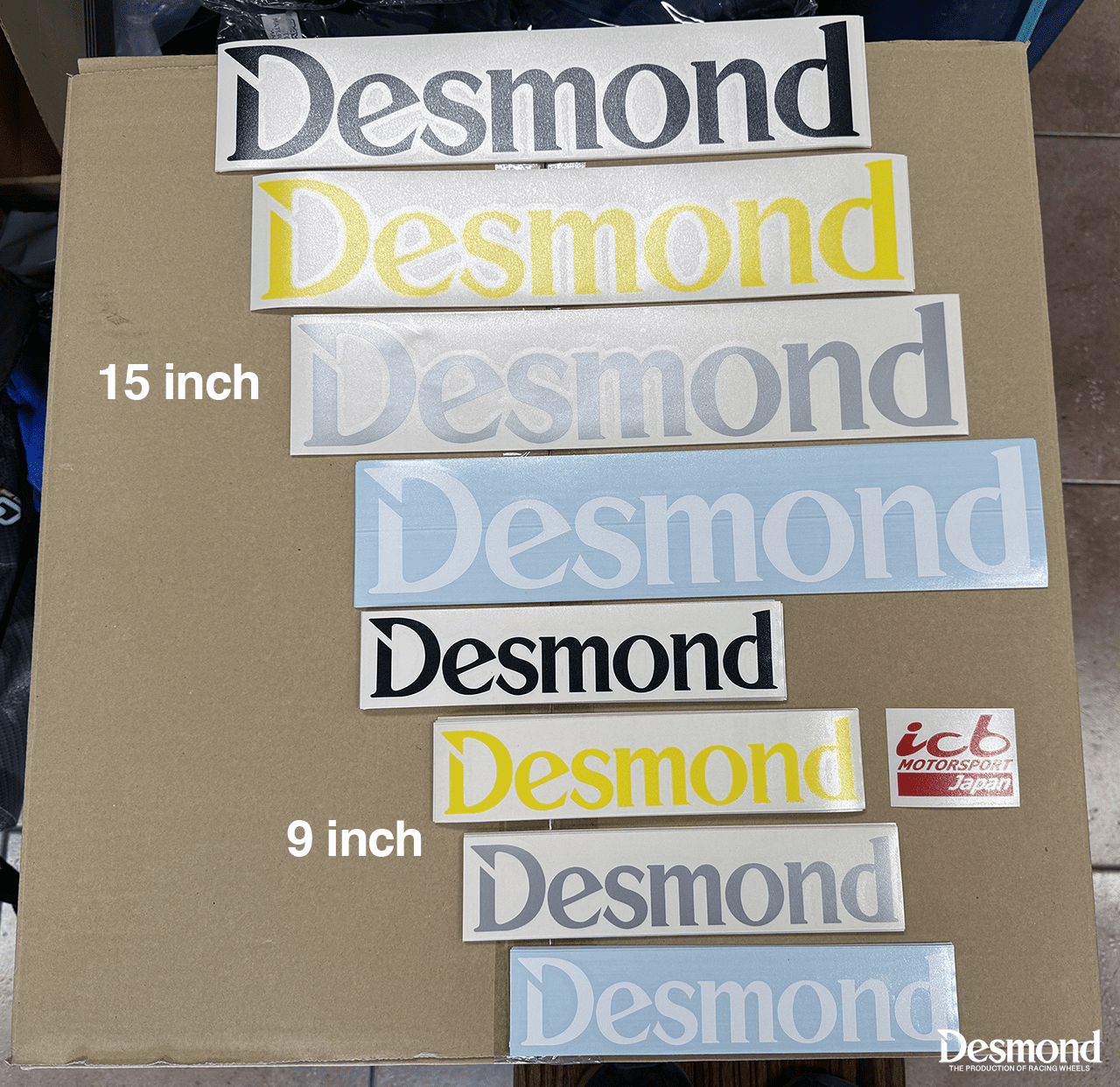 Desmond RegaMaster 9"/15" "Desmond" White / Silver / Yellow / Black Decals Free Shipping