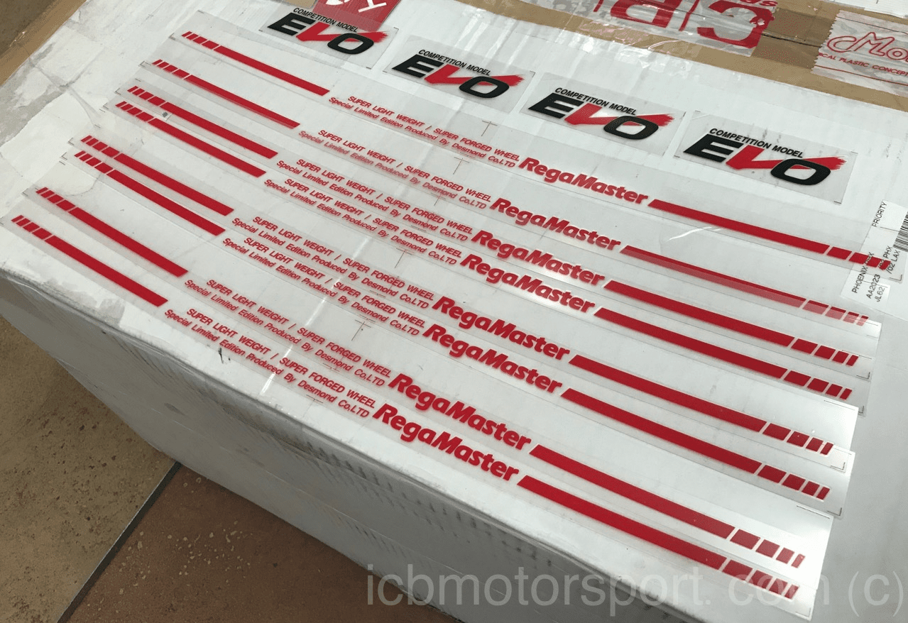 Desmond Regamaster EVO and II Lip Decal 15" Single  (1 Decal) Red / White