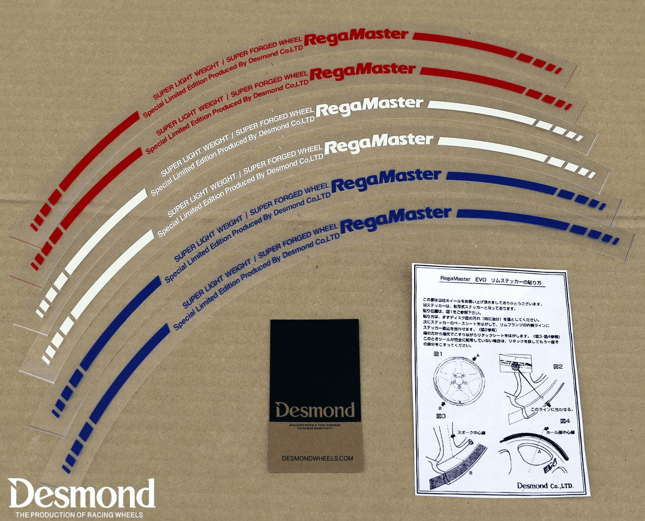 Desmond Regamaster EVO and II Lip Decal 18" (1 Decal) Red / White / Blue