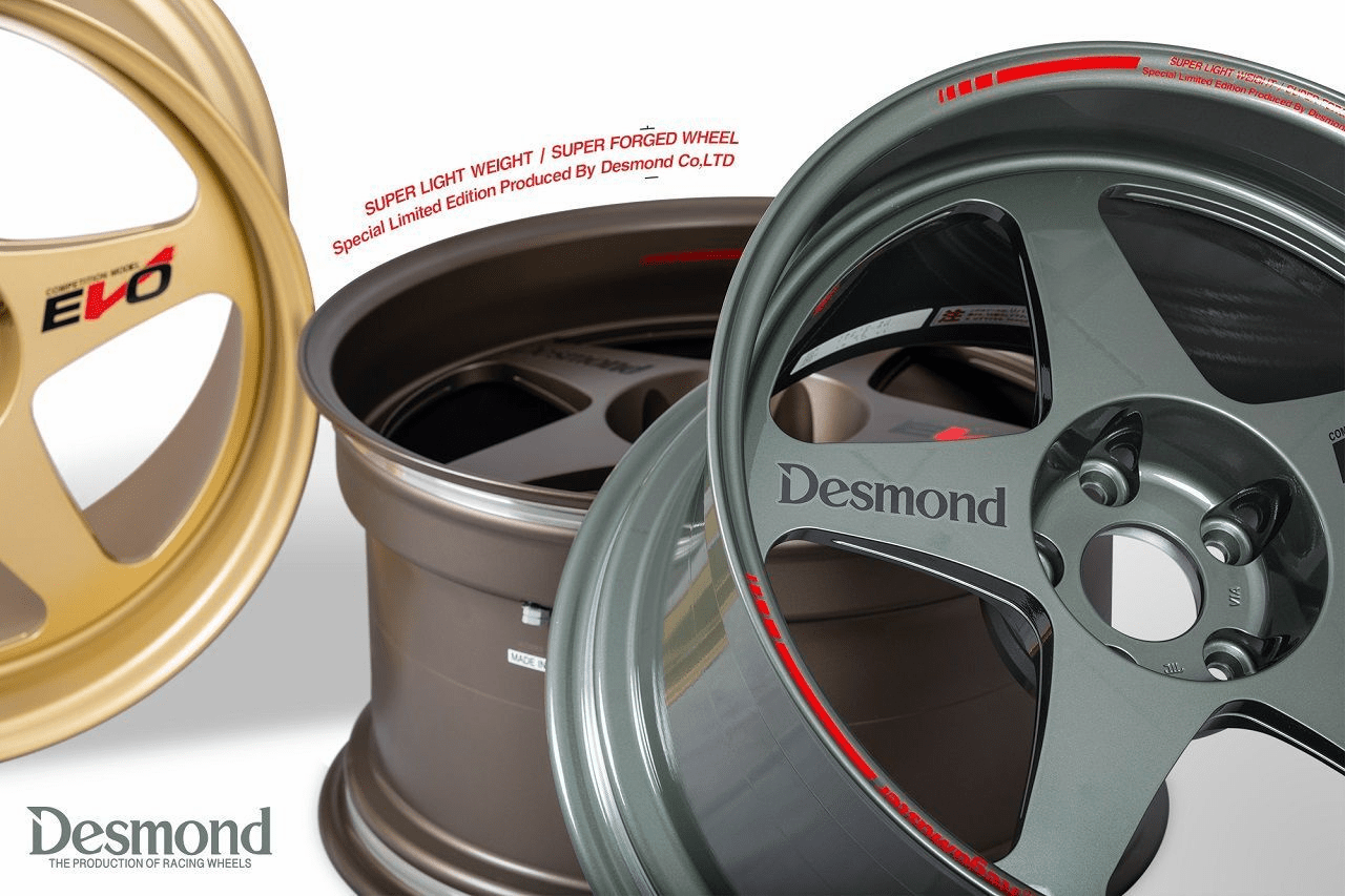 Desmond Regamaster EVO II 17X9.5 5X120 +35 Offset Gloss White Silver Gunmetal Black Satin Bronze Gunmetal Bright II 