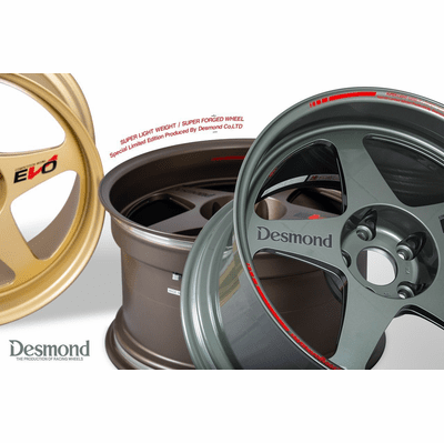 Desmond Regamaster EVO II 18X9.5 5X114.3 +22 Offset Gloss Gunmetal Black New Almighty Grey Stain Bronze Gunmetal Black Bright II
