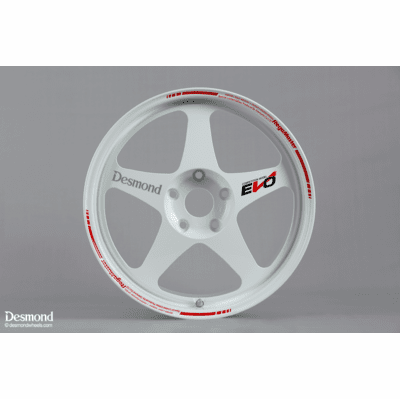 Desmond Regamaster EVO II Front Wheels 18X9.5 5X114.3 +30/+45 Offset Rear Wheels 18X8.5 5X114.3 +38/+45 Offset Gloss White / Bright II  - Civic FD2 Type R Mugen RR
