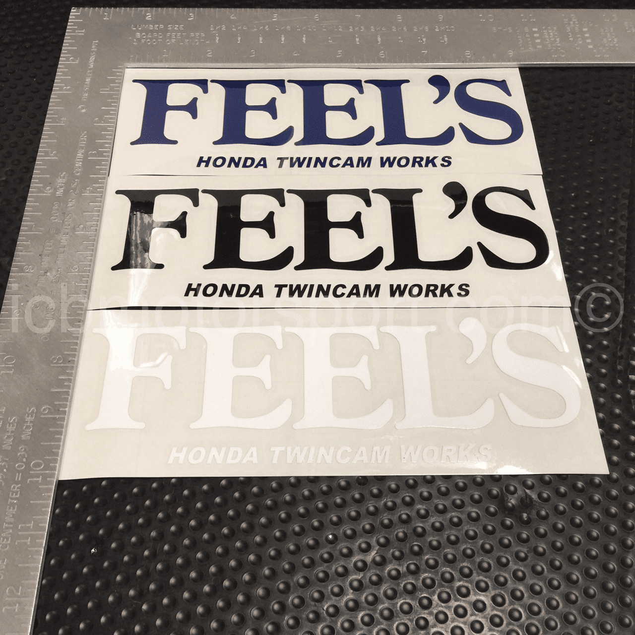 Feel's Honda TwinCam 9" Decal (Blue/Black/White) - Free Shipping