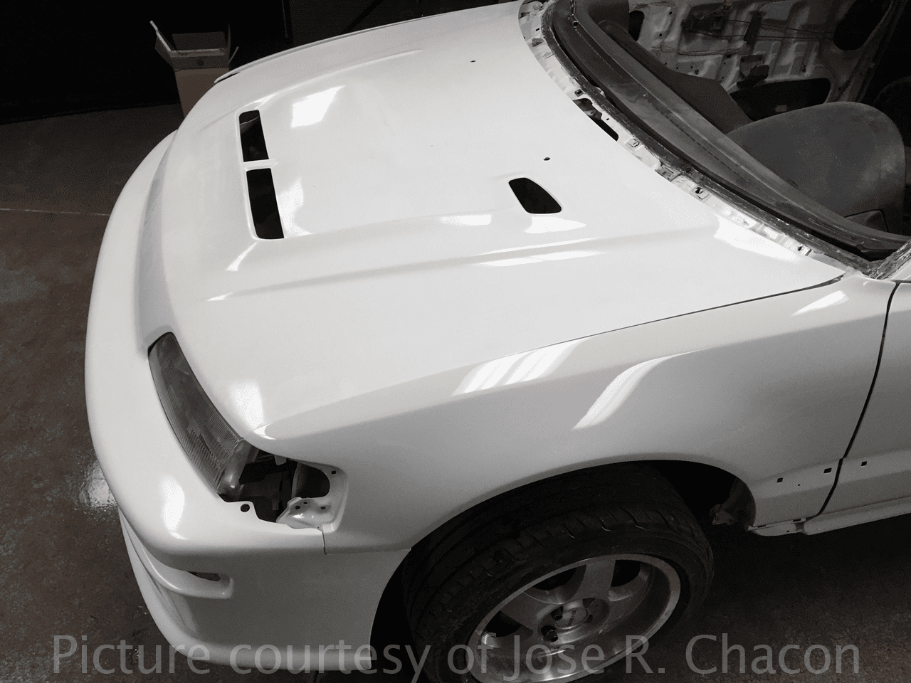 Feels Honda TwinCam FRP Aero Hood CRX EF8 Civic EF9 SiR With JDM Front End Conversion Pre-order