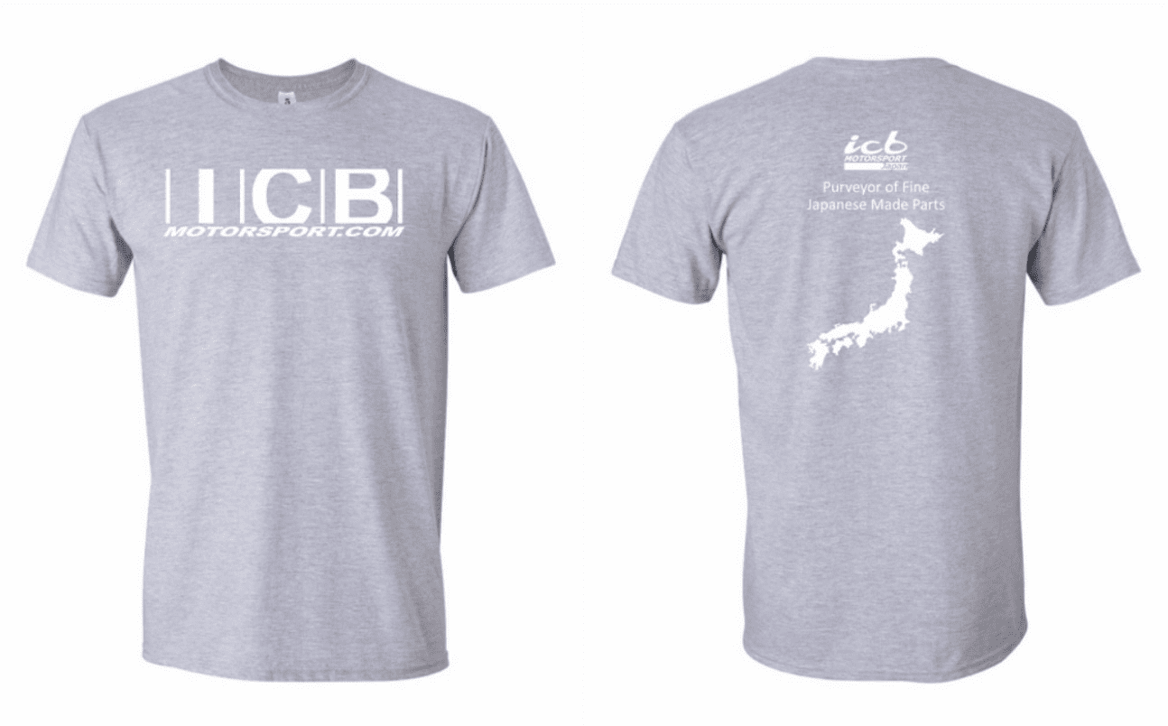 ICB MOTORSPORT "Purveyor of Fine Japanese Made Parts" V2.2 Sports Grey T-Shirt  Free Shipping