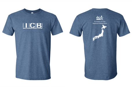 ICB MOTORSPORT "Purveyor of Fine Japanese Made Parts" V2 Heather Blue T-Shirt  Free Shipping