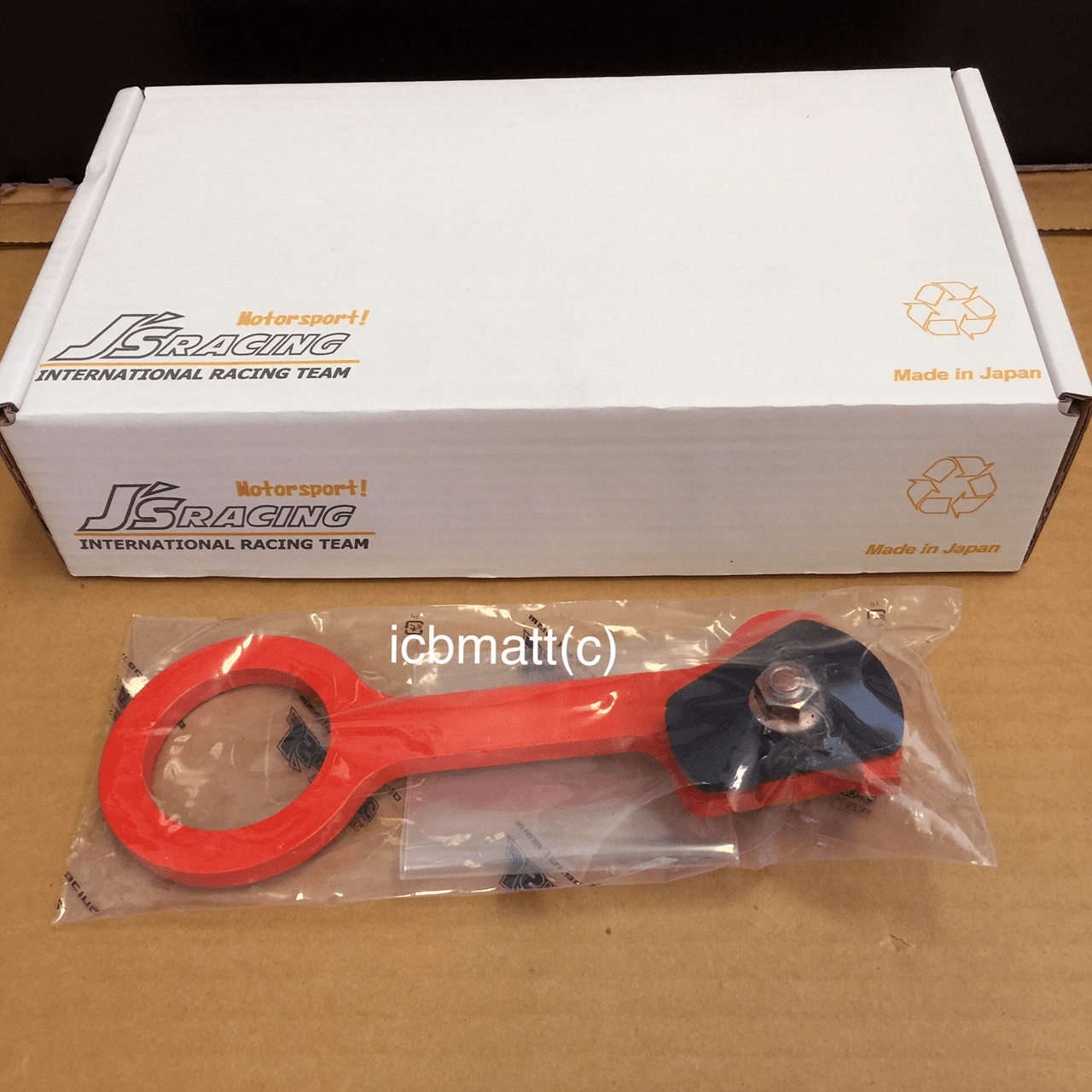 J's Racing Rear Tow Hook Honda CRZ ZF1 Orange
