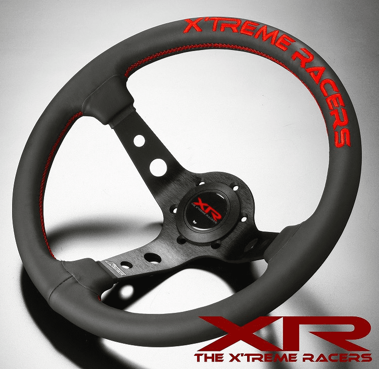J's Racing Xtreme Racers Type D 330mm Deep Dished Leather Steering Wheel 