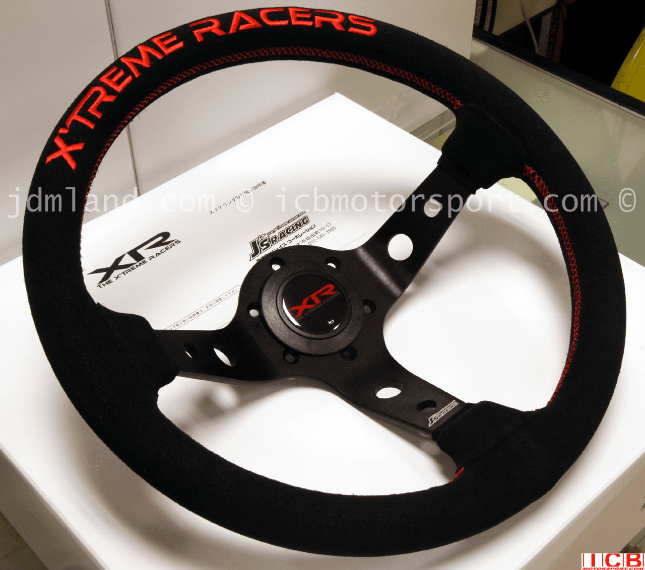 J's Racing Xtreme Racers Type D 330mm Deep Dished Suede Steering Wheel 
