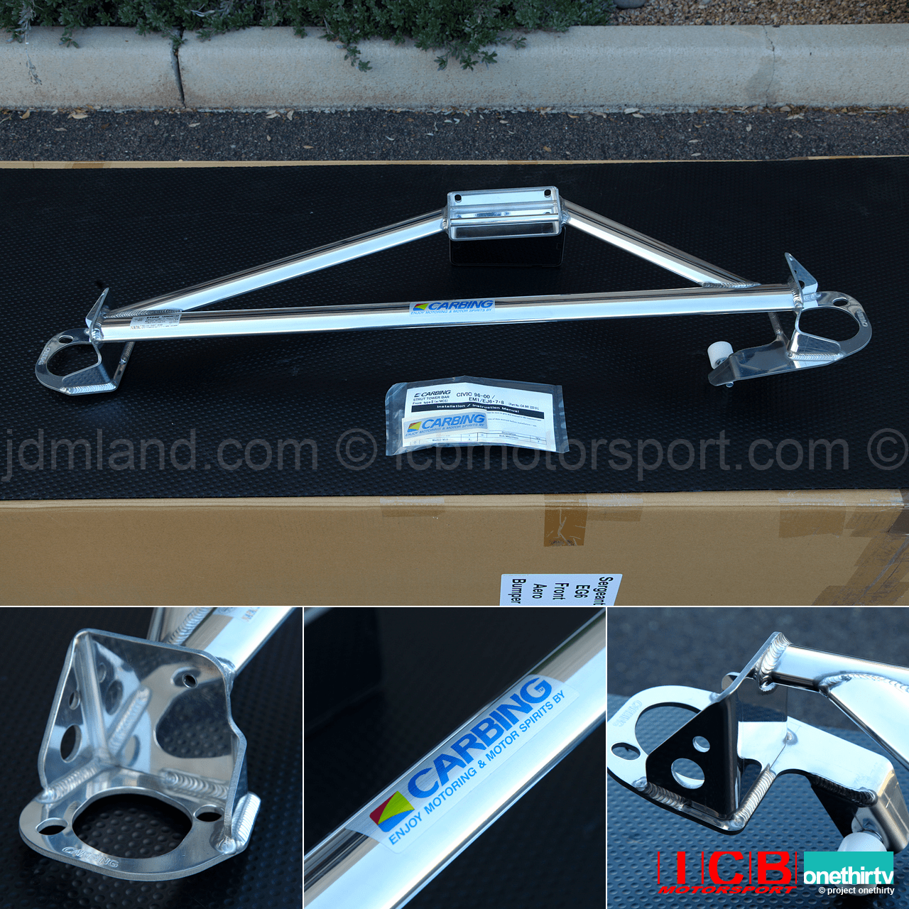 JDM Carbing Strut Tower Bar Type II With Master Cylinder Stopper MCS Honda Civic EK9 EM1 Left Hand Drive Pre-Order