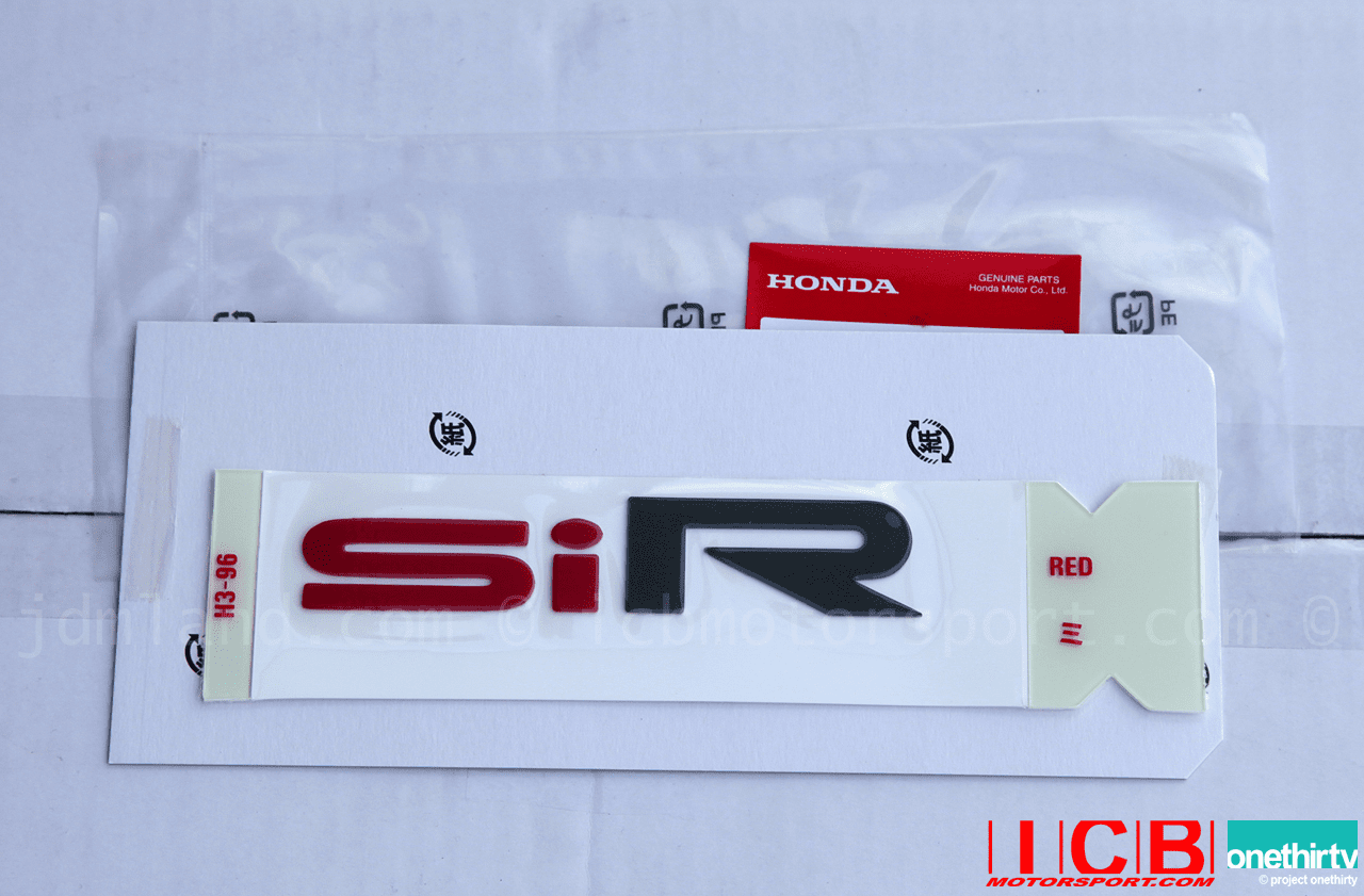 JDM Civic 88-91 EF9 SiR Rear Decal/Plaque 