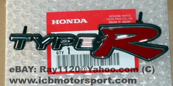 JDM Civic EP3 Type R "Type R" (Front Grill) Emblem  - Discontinued