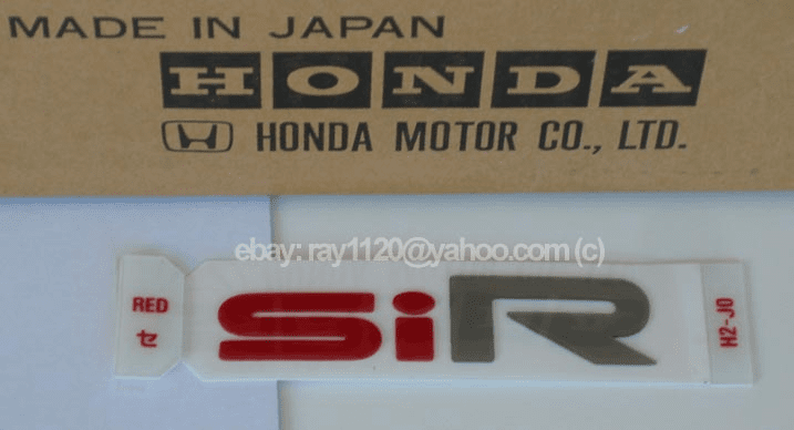 JDM CRX EF8 CR-X SiR Rear Decal/Plaque