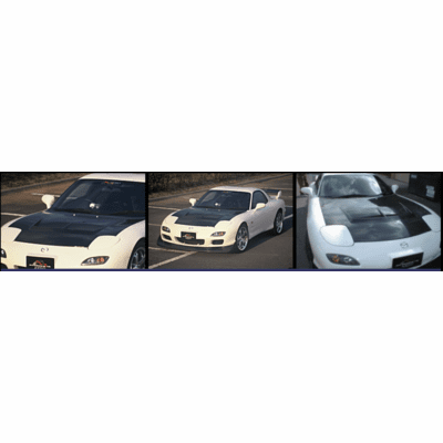 JDM First Molding FRP Carbon Fiber Aero Vented Hood Mazda RX-7 FD3S