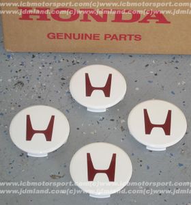 JDM Integra DC2 Type R Center Caps NH0 Championship White (Set of 4)