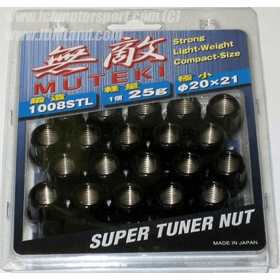 JDM Muteki Lug Nuts 31885B 12 x 1.25mm Open Ended Black