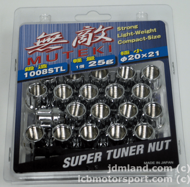 JDM Muteki Lug Nuts 31886C 12. x 1.50mm Open Ended Chrome