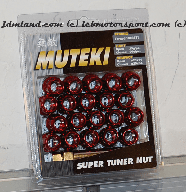 JDM Muteki Lug Nuts 31886R 12. x 1.50mm Open Ended Red
