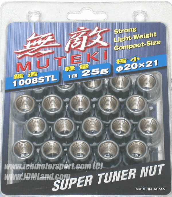 JDM Muteki Lug Nuts 31886S 12x1.50mm Open Ended Silver