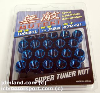 JDM Muteki Lug Nuts 31886U 12 x 1.50mm Open Ended Blue