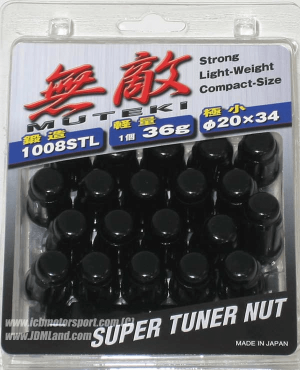 JDM Muteki Lug Nuts 41886B 12 x 1.50mm Black Closed End