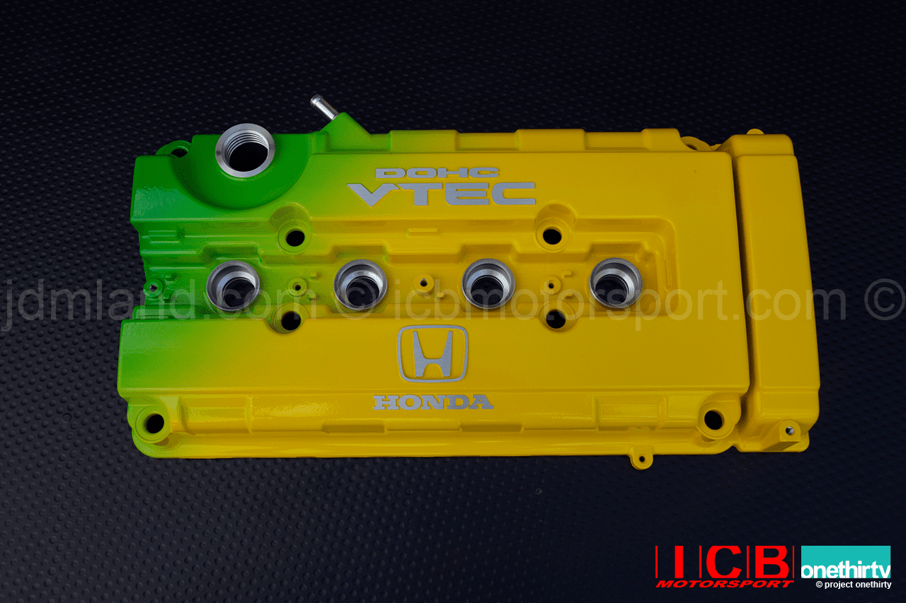JUN Auto Mechanic Green Yellow B16A B18C5 Valve Cover