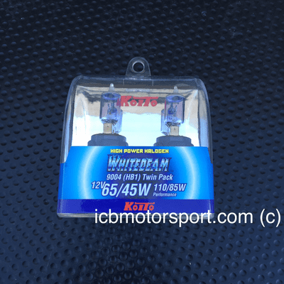 Koito High Power Halogen White Beam 9004 HB1 Twin pack 110/85W