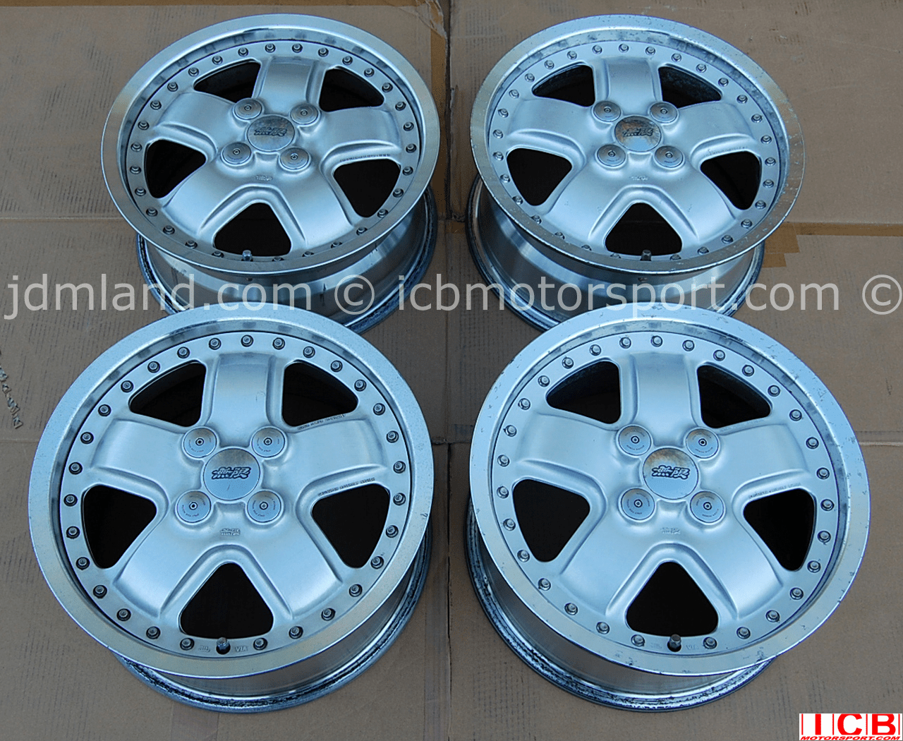 Mugen MR5 Alumilite Silver Wheels 15X6.5 +45offset 4X100