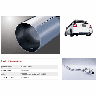 NEW Fujitsubo Stainless Steel Exhaust Cat-Back PowerGetter JDM Civic EK9 B16B 1996-2000