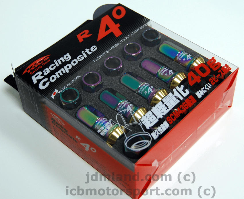 Project Kics 5 Lug R40 31876N NEO Chrono Racing Composite Extended Lug Nuts 5X114.3 12X1.50mm