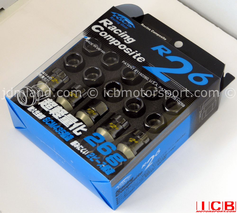 Project Kics R26 Black Chrome Lug Nuts w/ Locks 12X1.50mm 32876