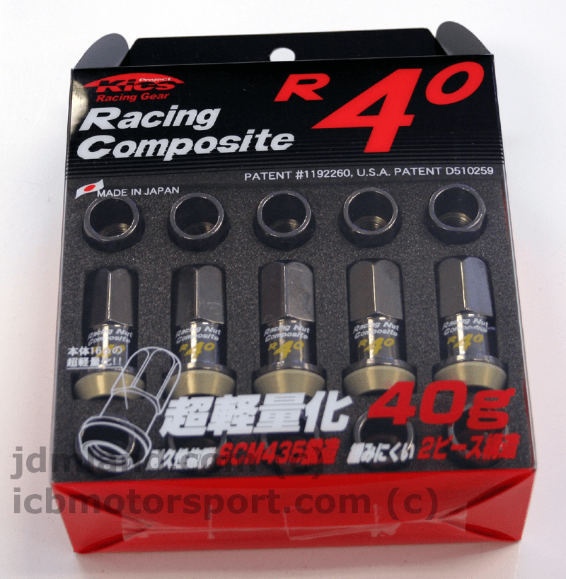 Project Kics R40 31876 Racing Composite Gunmetal Extended Lug Nuts 12X1.50mm