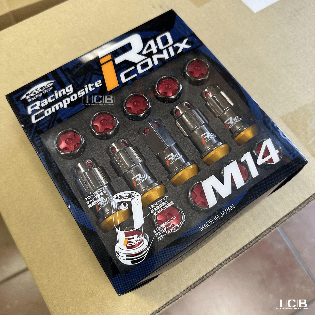 Project Kics R40 Iconix Classical Black Chrome Lug Nuts - 14x1.50 (16+4 Locks / Red Cap) FREE SHIPPING