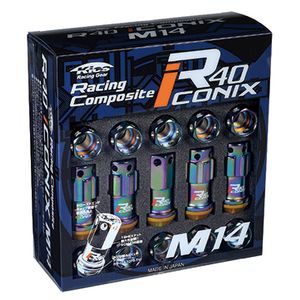 Project Kics R40 ICONIX M14 Lug Nuts & Locks - 14x1.5 In Neo Chrome (Capless) Pre-Order