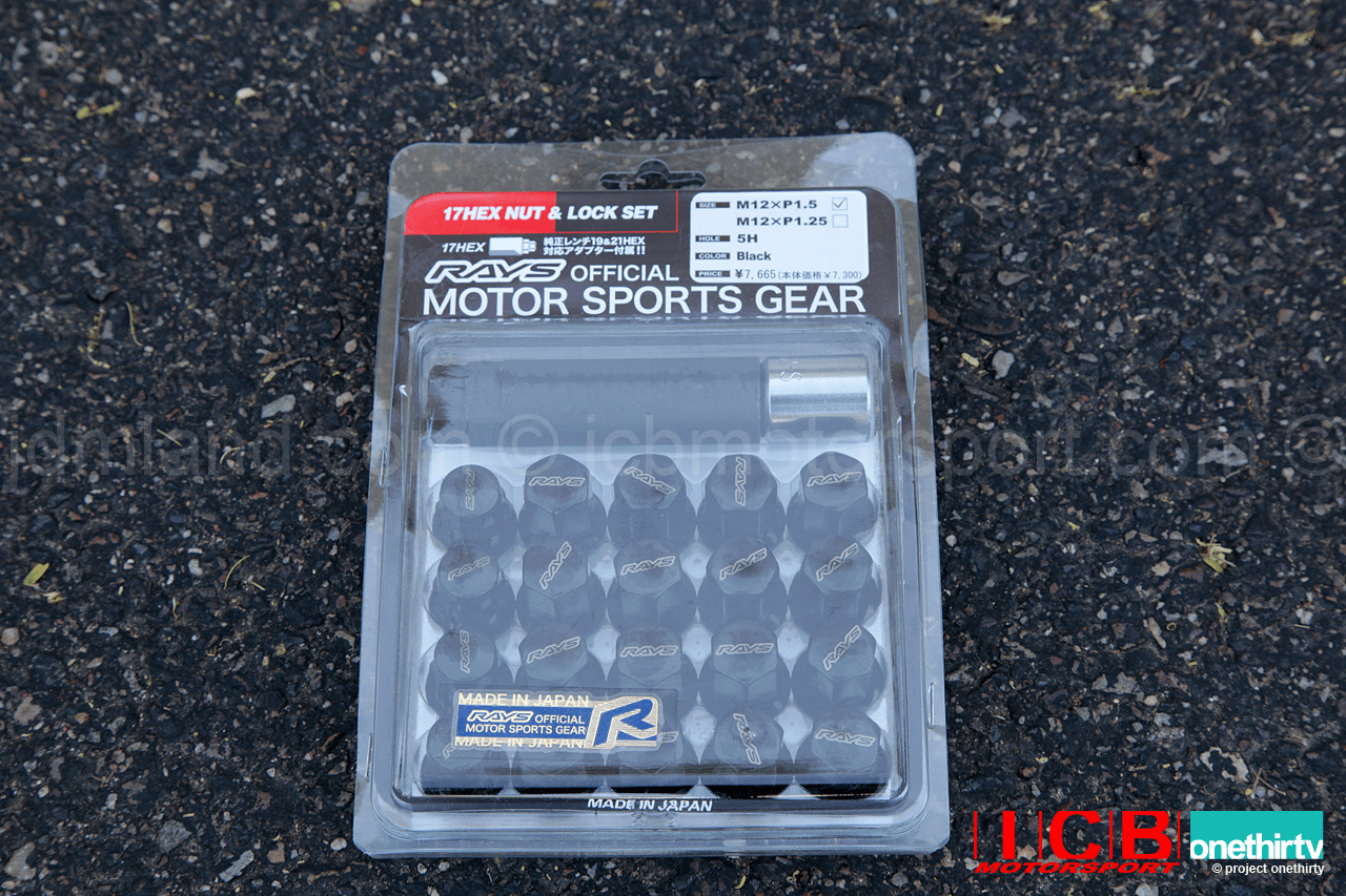 RAYS 17 Hex Lug Nut and Lock Set - Black Lug Nut Set 12x1.50mm Set with Locks 4 Lug / 5 Lug Kits