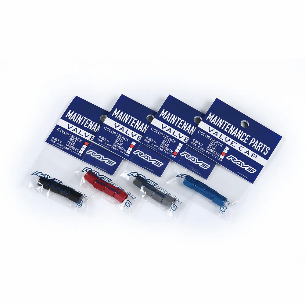 Rays Engineering Air Valve Cap Set (4) Black / Blue / Red