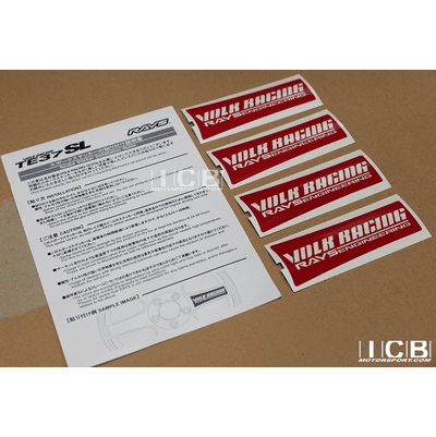 Rays Engineering Volk Racing TE37SL Replacement Wheel Red Spoke Decal 15/16" 17/18"