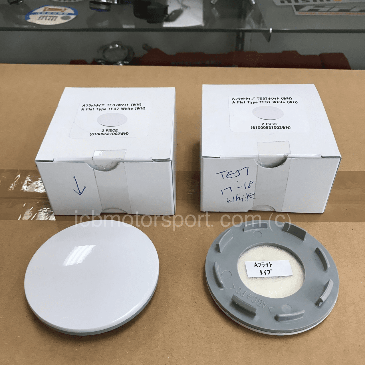 thumbnail image 2 of RhinoTuning 4x 65mm White Wheel Center Caps – For TE37, RE30, CE28n, 17&18 Inch Rims, 2.56in OD 2 of 6